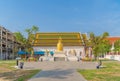 Wat Rakhang Khositaram, a Buddhist temple stupa at noon with blue sky in Bangkok city, Thailand. Thai architecture buildings Royalty Free Stock Photo