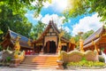 Wat rampoeng beautiful Thai temple art and culture travel landmark at Chiang mai