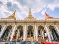 Wat Rat Prakhong Tham temple with reclining buddha in Nonthaburi, Thailand