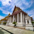 Wat Ratchanadda  or  Loha Prasat Traditional temple architecture landmark in Bangkok Thailand Royalty Free Stock Photo