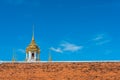 Wat Ratchanatda temple of Golden Metal Castle famous place in Bangkok Thailand Royalty Free Stock Photo