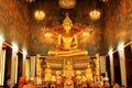 Golden Buddha Image In Wat Ratchanatdaram, Bangkok, Thailand