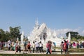 Wat Rong Khun Chiang Mai Thailand 12.10.2015 White Temple with hands from hell Royalty Free Stock Photo