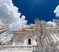 Wat Rong Khun close up artistic details of facade ornamentation