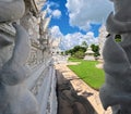 Wat Rong Khun close up details of railing ornamentation