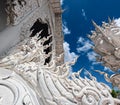 Wat Rong Khun close up facaede details and ornamentation