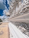 Wat Rong Khun decorative railing and roofs side view