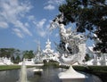 Wat Rong Khun - White Temple Chiang Rai fountain Royalty Free Stock Photo