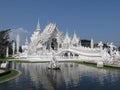 Wat Rong Khun - White Temple Chiang Rai front view Royalty Free Stock Photo