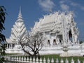 Wat Rong Khun - White Temple Chiang Rai side view Royalty Free Stock Photo