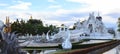 Wat Rong Khun White Temple is one of most favorite landmarks tourists visit in Thailand, built with modern contemporary unconven Royalty Free Stock Photo