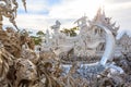 Wat Rong Khun White Temple is one of most favorite landmarks tourists visit in Thailand, built with modern contemporary unconventi Royalty Free Stock Photo