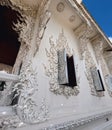 Wat Rong Khun window and terrace close up details of ornamentation