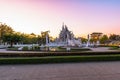 Wat Rong KhunWhite templeat sunset in Chiang Rai,Thailand. Royalty Free Stock Photo