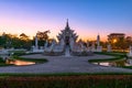 Wat Rong KhunWhite templeat sunset in Chiang Rai,Thailand. Royalty Free Stock Photo