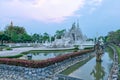 Wat Rong KhunWhite templeat sunset in Chiang Rai,Thailand.