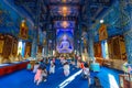 Wat Rong Suea Ten or the Blue Temple is above all its magnificent blue interior ,Chiang Rai, Thailand on May 15,2019