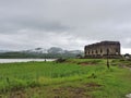 Wat Saam Prasob, the Sunken Temple. landscape Sangklaburi, Kanchanaburi, Thailand Royalty Free Stock Photo