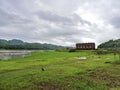 Wat Saam Prasob, the Sunken Temple. landscape Sangklaburi, Kanchanaburi, Thailand Royalty Free Stock Photo