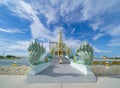 Wat Saen Suk temple in Sri Racha Province, Chonburi City, Thailand. Famous Thai tourist attraction in travel concept. Thai