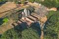 Aerial view of Wat si Sawai temple in Sukhothai historical park, Thailand Royalty Free Stock Photo