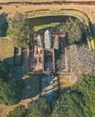 Aerial view of Wat si Sawai temple in Sukhothai historical park, Thailand Royalty Free Stock Photo