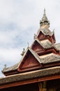 Roof Top of Antique pavilion of Wat Sisaket Monastery at Vientiane, Laos. Royalty Free Stock Photo