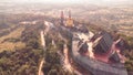 Wat Somdet Phu Ruea Ming Mueang Temple from aerial view