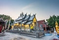 Wat Sri Suphan,metallic Silver Buddhist temple,illuminated at dusk,Chaingmai old town,Thailand Royalty Free Stock Photo