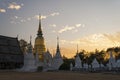 Wat Suandok Thai temple in sunset