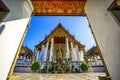 Wat Suthat Thepphawararam with clear blue sky background