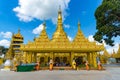 Wat Suwan Khiri, Simulation of Golden Shwedagon Pagoda , Ranong, Thailand April 01,2018 Royalty Free Stock Photo