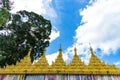Wat Suwan Khiri, Simulation of Golden Shwedagon Pagoda , Ranong, Thailand April 01,2018 Royalty Free Stock Photo