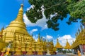 Wat Suwan Khiri, Simulation of Golden Shwedagon Pagoda , Ranong, Thailand April 01,2018 Royalty Free Stock Photo