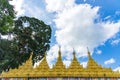 Wat Suwan Khiri, Simulation of Golden Shwedagon Pagoda , Ranong, Thailand April 01,2018 Royalty Free Stock Photo