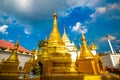 Wat Thai Wattanaram It is a Thai temple that is built in Myanmar style. There is a beautiful golden color in Mae Sot District