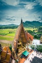 Tha Muang District,Kanchanaburi,Thailand on July10,2017:Manificent views of Golden Buddha statue `Chin Prathanporn` and surroundin