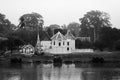 Wat Uposatharam Temple or Wat Bot by the calm river of Uthaithani, Thailand