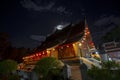 Wat Xiengthong and Moon Royalty Free Stock Photo