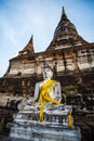 Wat yai chai mongkol , Ayutthaya Royalty Free Stock Photo