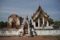 Wat Yai Chom Prasat Ancient and famous temple in Samutsakorn province ,Thailand