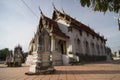 Wat Yai Chom Prasat Ancient and famous temple in Samutsakorn province ,Thailand