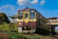 Watarase Keikoku Railway running near Omama station Royalty Free Stock Photo