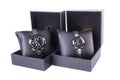 Watch in box on a background Royalty Free Stock Photo