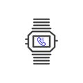 Watch call icon,vector illustration. Flat design style. vector watch icon illustration isolated on White background Royalty Free Stock Photo