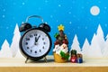 Watch and Children toys for christmas decoration. Royalty Free Stock Photo