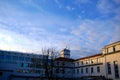 Watch and clock tower in Kardzali Bulgaria during early in the morning Royalty Free Stock Photo