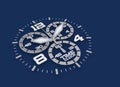 Watch detail in blue 3D time