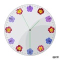 The watch dial with flowers. Summer concept. Royalty Free Stock Photo