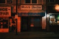 Watch Doctor sign at night, Mineola, New York Royalty Free Stock Photo